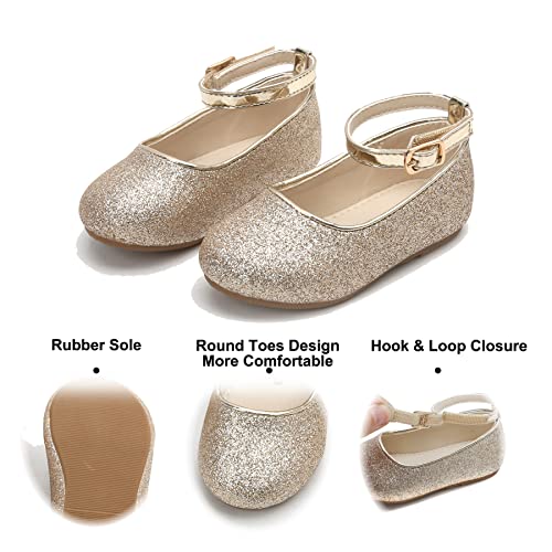 Image of Felix & Flora Girls Toddler Little Ballet Shoes - Flower Girls Mary Jane Flats Dress Shoes Party Wedding