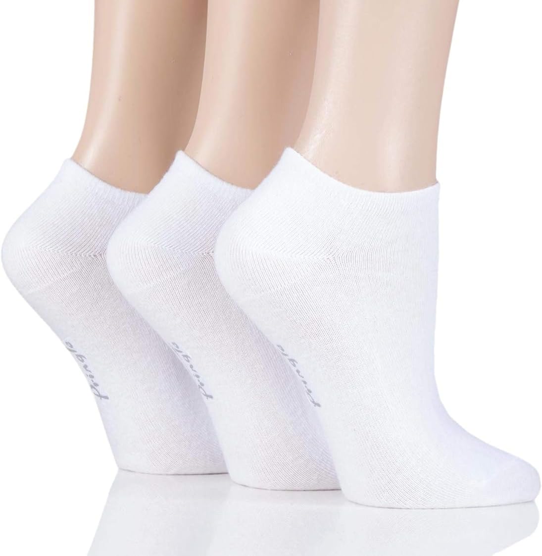 Pringle Of Scotland Women's White Pringle Plain Cotton Secret Socks Pack Of 3 4-8