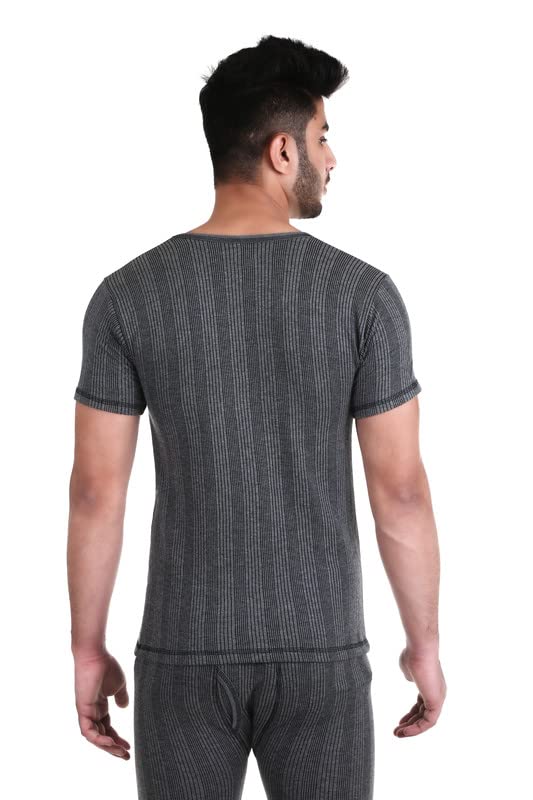 Image of Redluv Men's Round Neck Half Sleeves Thermal Top, Thermal Top for Men, Men Regular Fit Thermal Top, and Half sleeves provide extra coverage and warmth for the arms, making it a great option for layering in colder temperatures, Top for inner thermal wear men's, Top Men's Thermal Wear.