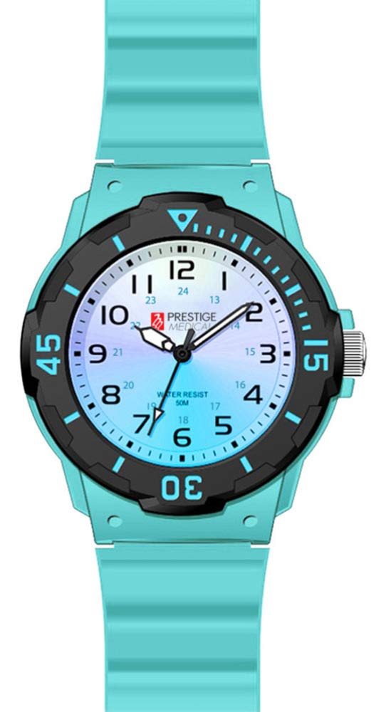 Prestige MedicalPrestige Medical Two-Tone Sport Watch, Black & Aqua Sea