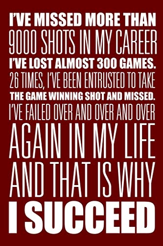 Image of I Succeed Growth Mindset Quote Famous Sports Motivation Cool Wall Art Print Poster 12x18