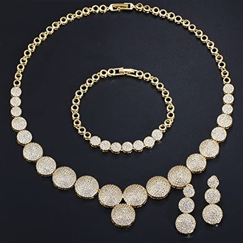 Conjunto de joyería para mujer con collar pendientes pulsera de fiesta