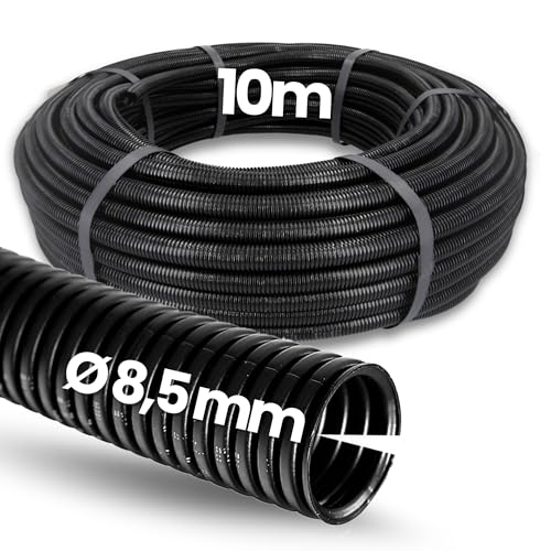 10 Meter Kalitec Wellrohr geschlitzt NW 8,5 I Wellschlauch offen I Marderschutzrohr I Leerrohr I Kabelschutz AD 11,6 mm ID 8,5 mm