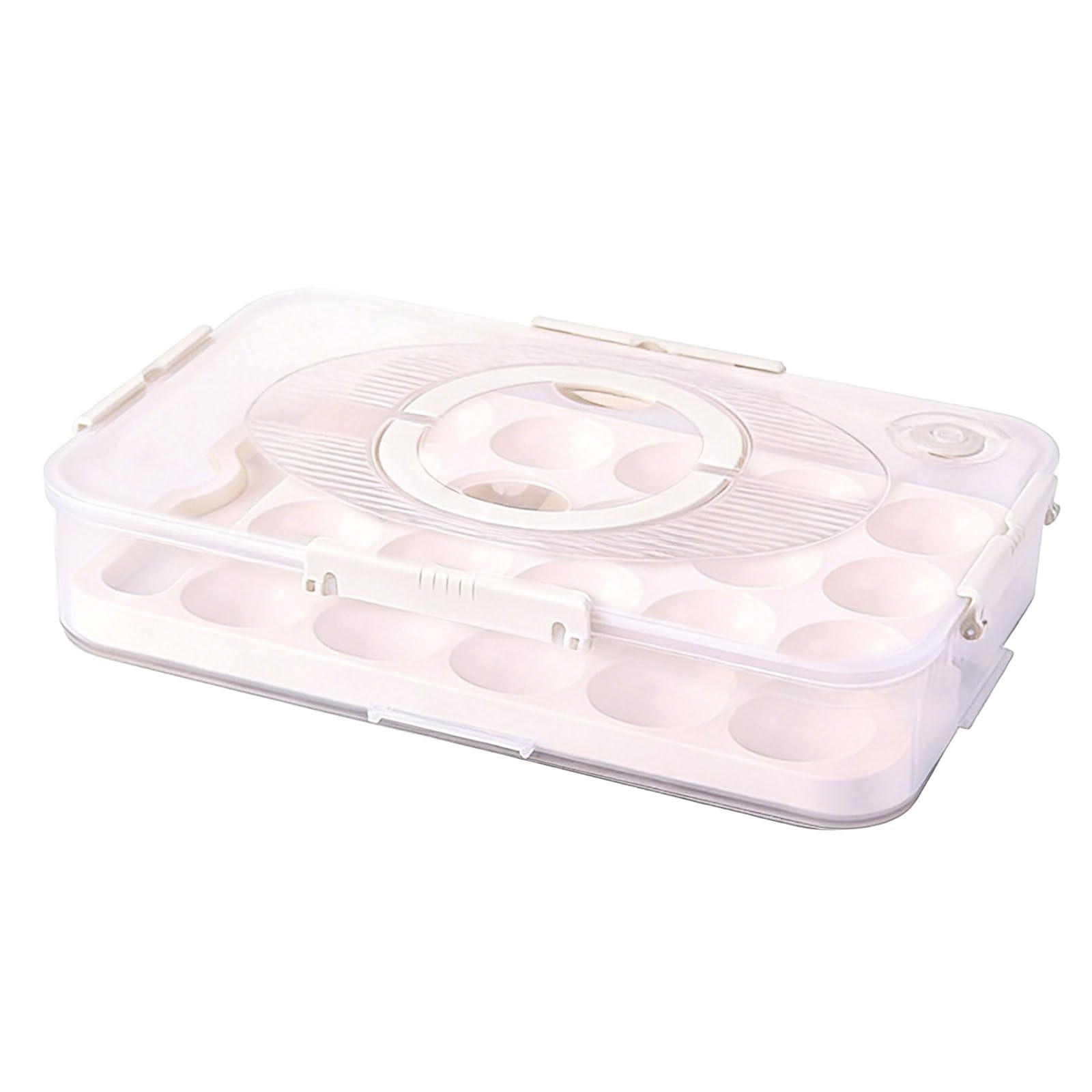 Stackable Refrigerator Eggs Organizers with Handles and Latches Keep Secure During Travel Tray with Lid Portable Carriers