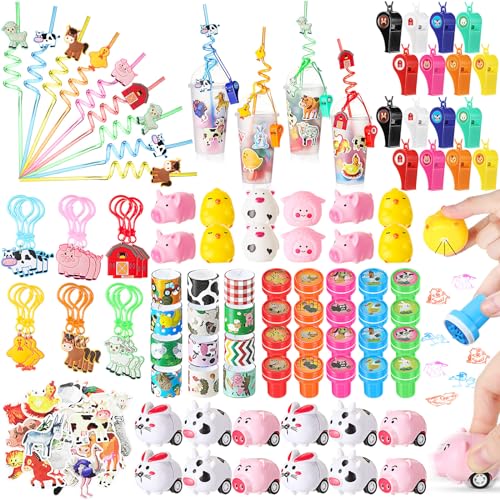 Threan 224 Pcs Farm Animals Party Favors Gift Cup Filler Set Barn...