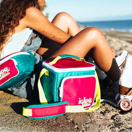 Igloo 90s Retro Collection Square Lunch Box Cooler with Front Pocket and Adjustable Strap, Insulated Leakproof Lunch Cooler Bag, Reusable Lunch Tote - image 5