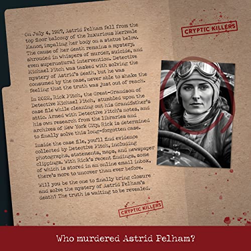 Unsolved murder mystery game - Cold Case Files Investigation - CRYPTIC KILLERS - Detective Evidence & Crime File - individuals, date nights & party games- 