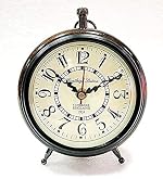 Handmade Antique Wooden Table Top Clock Desk Clock – Unique Priced Antique Style Roman Number Home & Office Study Living Room Decoration Gift Item (Brown)