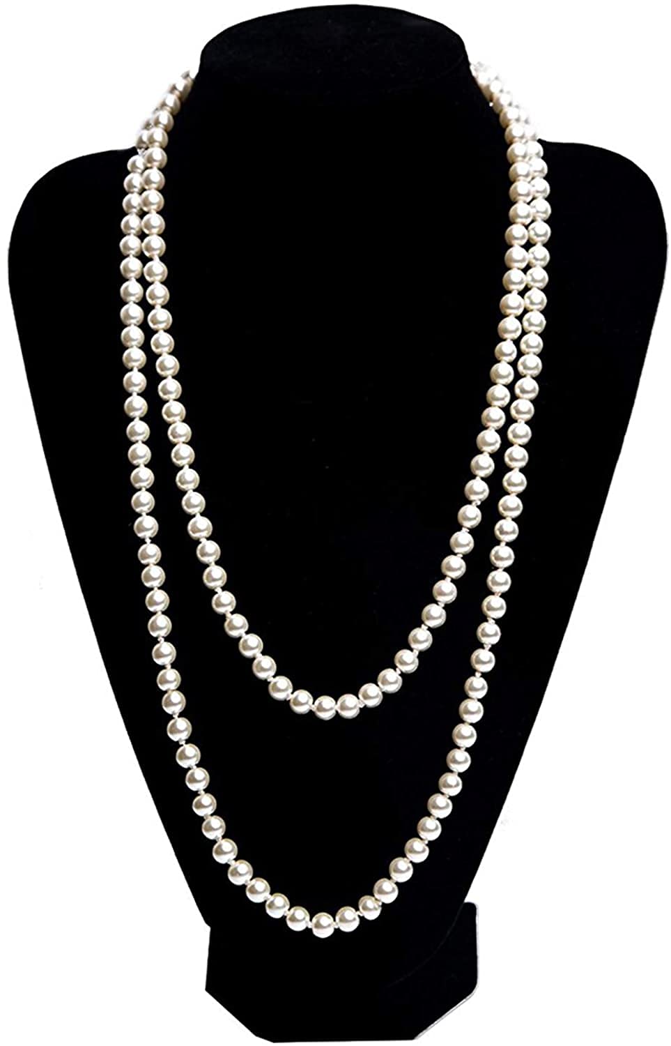 DRESHOW 1920s Accessori Flapper Anni 20s Gatsby Costume Set Orecchini Collana Fascia Guanti Estensibile Set Flapper per Festa Ballo