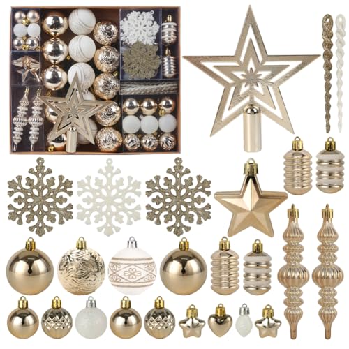 78-Pack-Shatterproof-Christmas-Tree-Ornaments-and-Baubles-White