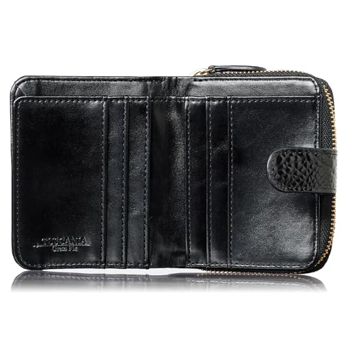 Align mini type Bi-Fold Wallet wallet Leather made by TUSCANIA in Italy Cowhide ART.GRETA Women's Elegant, easy-to-use and beautiful In gift box(Black)3