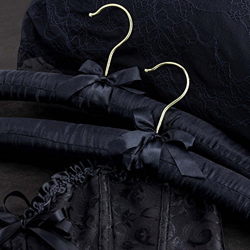 HANGERWORLD 5 Grucce Imbottite 43cm in Satin Nero