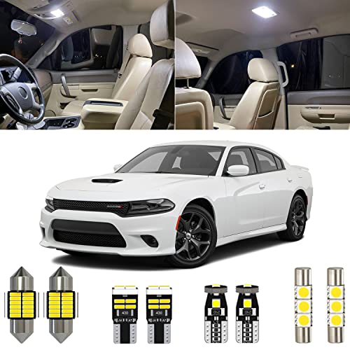Kit de luces LED blancas para interior Dodge Charger 17 piezas miniatura 1