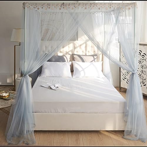 Moustiquaire de lit à baldaquin King L en aluminium pour stopper les piqûres