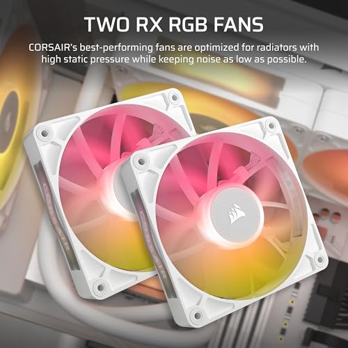 Image of CORSAIR iCUE Link Titan 240 RX LCD Liquid CPU Cooler - 240mm AIO - Low-Noise - FlowDrive Cooling Engine - Intel LGA 1851 /1700, AMD AM5 /AM4 - 2X RX120 RGB Fans - iCUE Link System Hub Included - White