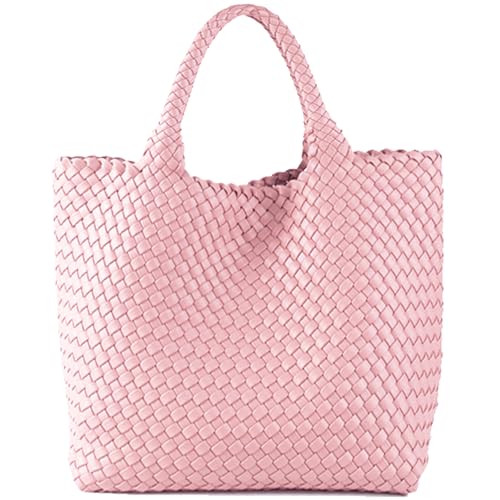 JINMANXUE Vegan Leather Woven Bag