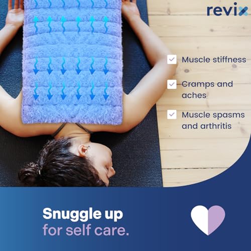 Image of REVIX Extra Large Heating Pad Microwavable for Back with Moist Heat, Microwave Heated Wrap for Full Back, Neck Shoulder and Muscles, Rose Velvet XXL Rice Bean Bag