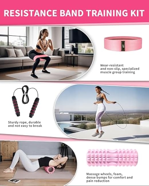 Exercise Bands Resistance Bands Set - Stretching Bands, Higher Quality Resistance Bands for Working Out, with Foam Roller, Jump Rope£¬Door Anchor, Handles, Carry Bag, Legs Ankle Straps