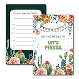 Fiesta Party Invitations with Envelopes, Mexican Party Invitations for Boys and Girls