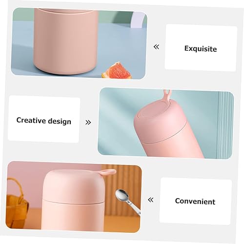 Miniatura 9 de FELTECHELECTR Frasco al vacío para niños, contenedor de almuerzo caliente aislado para comida caliente, tarro de comida caliente, contenedor de