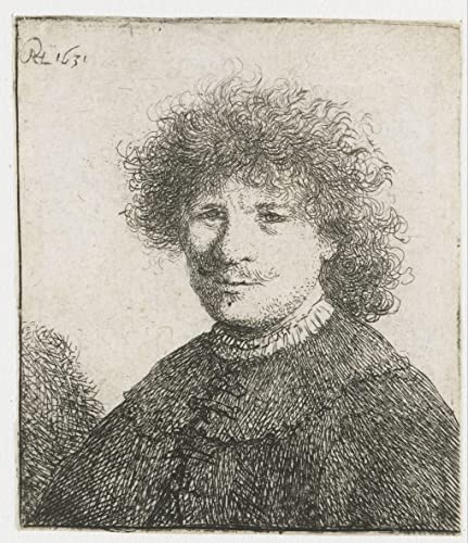 Art tableau Rembrandt autoportrait au col tombant sur toile premium de haute définition
