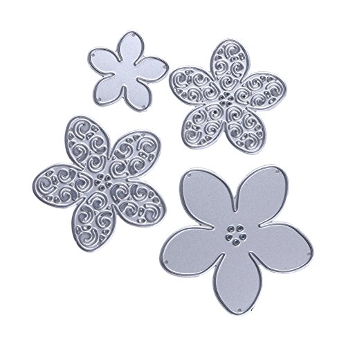 Whitelotous Cutting Dies Cut Dies Stencil Metal Template Mould for DIY Scrapbook Album Paper Card (4 Size Flower)