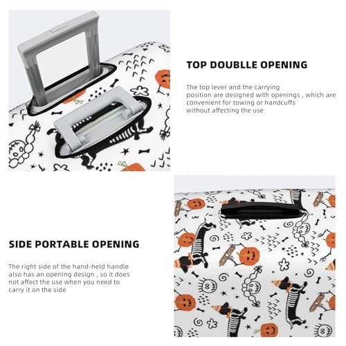 Halloween Dachshund For Travel Luggage Cover Suitcase Protector Fits 18-32 Inch Travel Luggage Protector Elastic Luggage Anti-Scratch Suitcase Cover3
