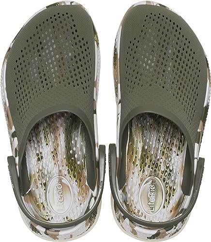 Image of Crocs Unisex Adult Army Green /Multi Stylish Lightweight Casual Clog | Casual Sneakers | Walking Clog | Fashion Clog | Formal Clog | Comfortable (VN 207634-3TC-M7W9) | Size-6