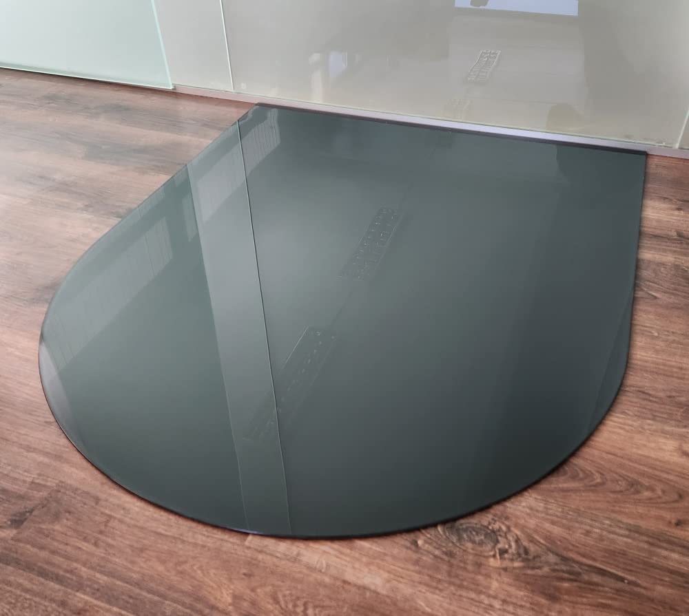 Funkenschutzplatte Rundbogen 100x120cm Glas Anthrazit o. Silikondichtung