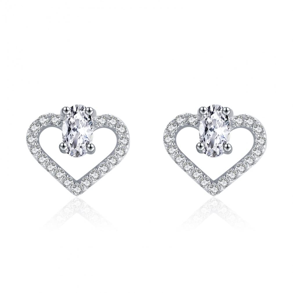 HLTYGWX 32 Stil 100% 925 Sterling Silber Herzen klar Türkis Ohrstecker für Frauen Hochzeit edlen Schmuck