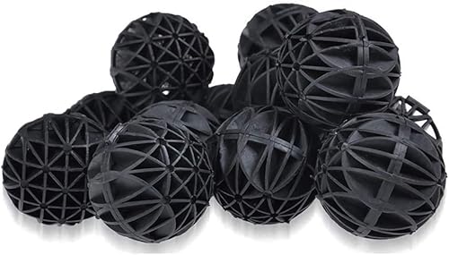 J-star 18 piezas de medios de filtro de acuario de 1.41 pulgadas, medios biológicos ecológicos para filtro de acuario, bolas bio para filtro de
