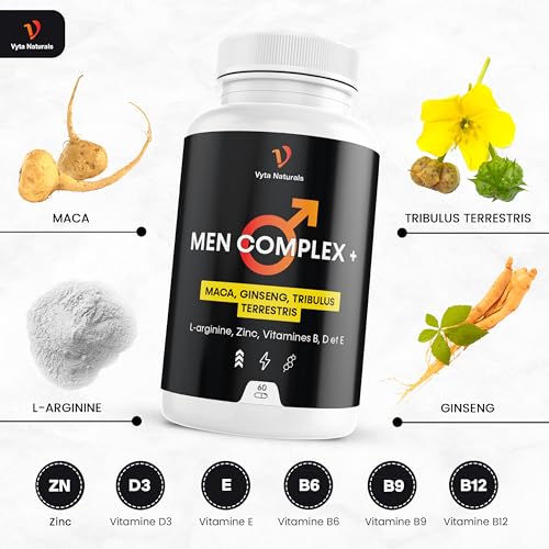 Testosterone Homme - Énergie, Performance Physique, Vitalité Masculine - Avec Maca, Tribulus Terrestris, Ginseng, L arginine, Zinc, Vitamines B, D et E – Image 3