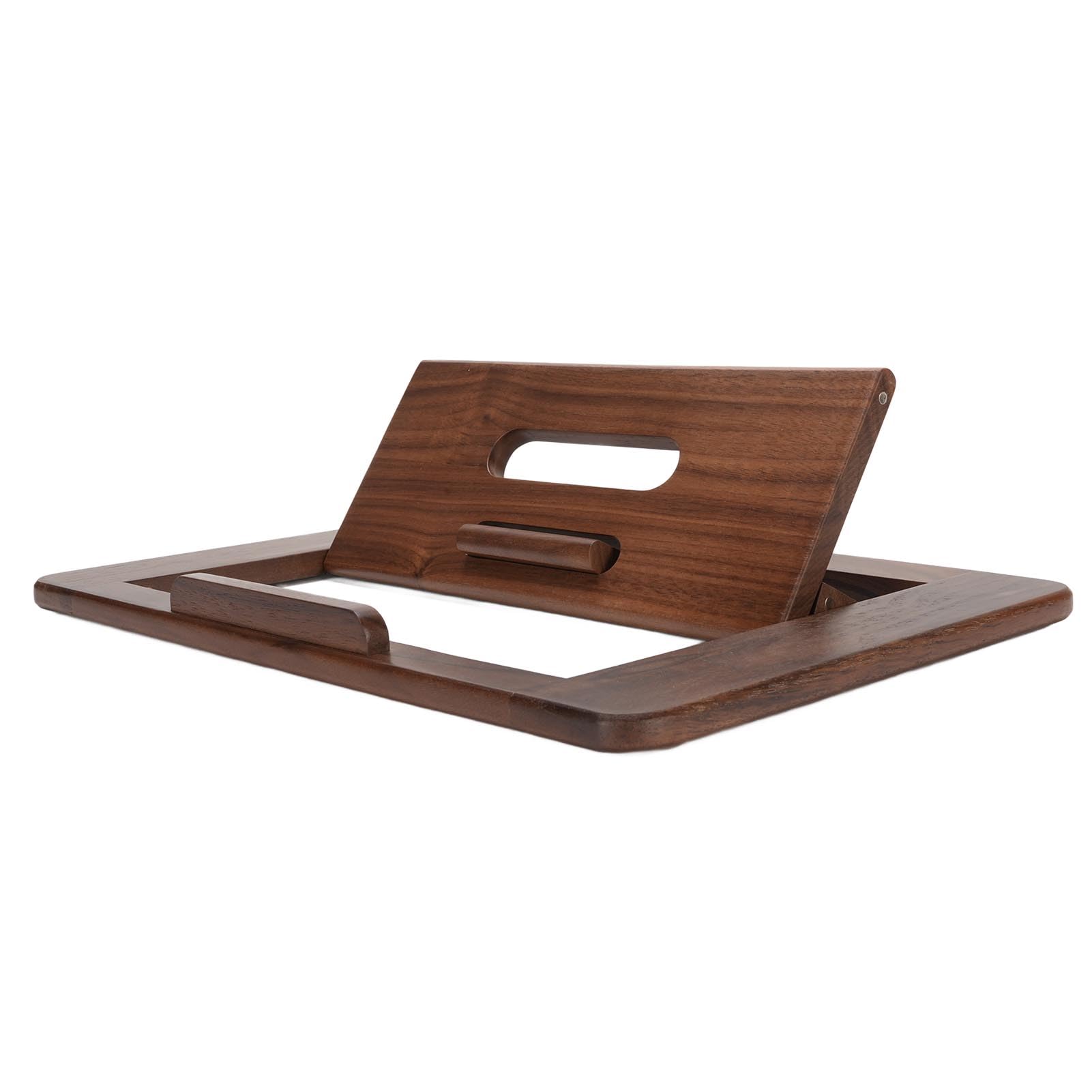 Soporte de Escritorio Plegable para Tableta de Madera de Nogal, Soporte Premium para Tableta para Escritorio, Elevador para Computadora Portátil para Dibujar, Leer y Visualizar, Plegable,