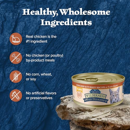 Image of Blue Buffalo Wilderness Chicken & Turkey Adult Wet Cat Food, 5.5 oz, 24 ct