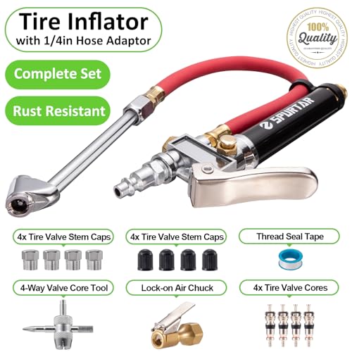 Spurtar 10-120 Psi Heavy Duty Tire Inflator Gauge Air Chuck thumb #1