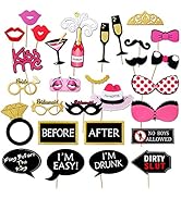 Bachelorette Party Photo Booth Props Kit,Konsait Girls Night Out Games Bachelorette Party Decorat...