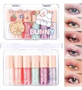 MooGlamor 6 Pcs Liquid Glitter Eyeshadow Set Colorful Eyeliner with Long-Lasting and Waterproof S...