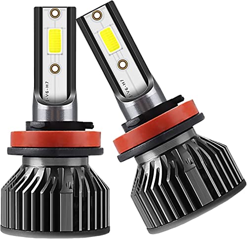 Dewkou Pack-2 LED Headlight Bulbs, Extremely Bright LED Headlight Conversion Kit, H11/H9/H8/H16 Fog Light, 6000K Cool White, Car Replacement Headlights, Waterproof, Quick Installation