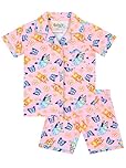 Bluey Pyjamas | Button Up Girls Pyjamas | Summer Short Pjs For Girls | Pink | 6-7 Years