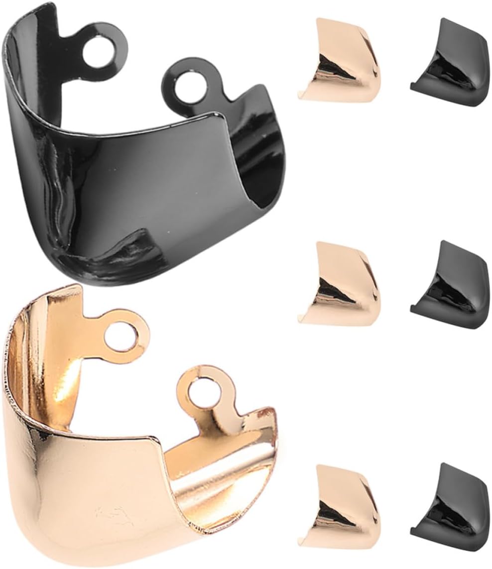 HANABASS 4 Pairs Metal High Heel Protectors Shoe Tip Caps for Pointed Shoes Sleek Decorative Front Covers for Weddings and Parties