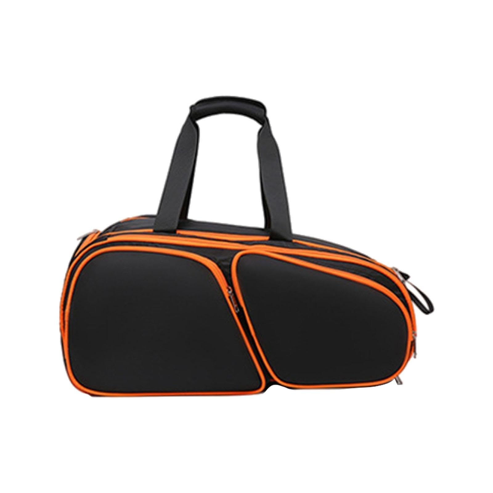 Vaveren Pickleball Racquet Bag Carrier Waterproof 3 Ways Carrying Sport Equipment Bag Padded Badminton Cover for Pro Familiy Training, black