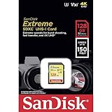 SanDisk Extreme SDXC Memory Card, Up to 150 MB/s, Class 10, U3, V30, 128 GB (Pack of 1)