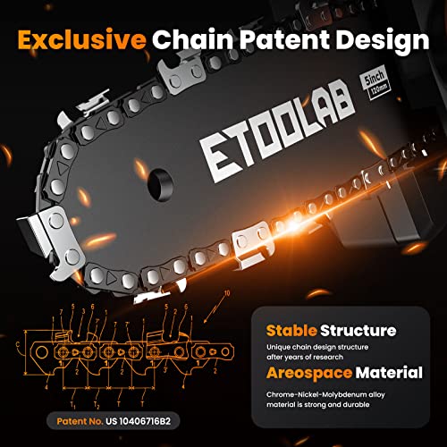 Etoolab Mini Chainsaw Cordless, [Areospace Material] Chain And [Upgraded Powerful] Motor, 1 Hour Run-Time Portable Electric Mini Chain Saw For Tree Trimming Wood Cutting(2 Batteries & Chains) #TOP1