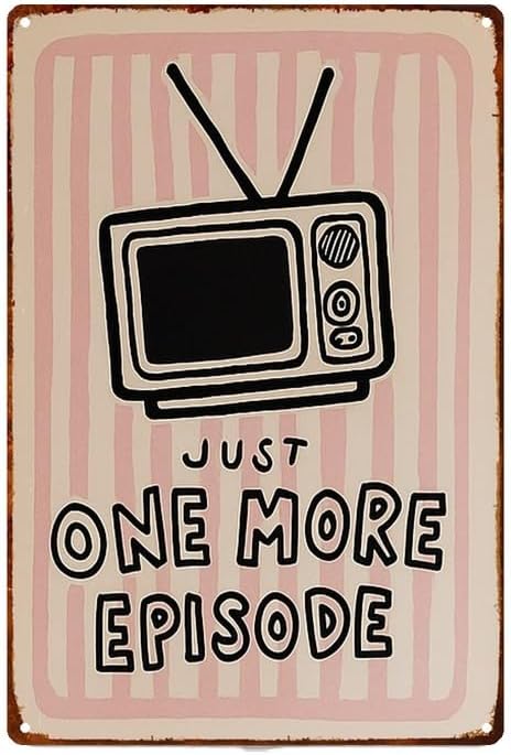 Vintage Metal Sign + Television Quote + Wall Decor 12x8 Inch