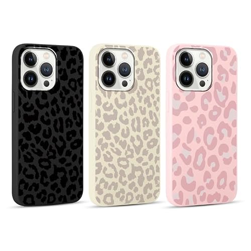 Yoedge 3 Stück Handyhülle für iPhone 13 Pro Hülle 6,1", Leopard Muster Design Frauen Mädchen Aesthetic Handyhülle Dünn Weich Schlanke Silikon TPU Flexible Stoßfest Schutzhülle für iPhone 13 Pro