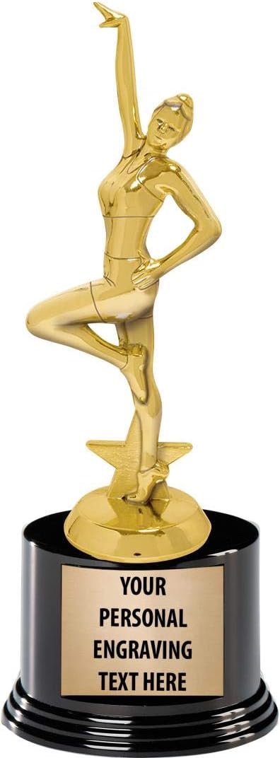 Crown Awards Dance Trophies with Custom Engraving, 7.25" Personalized Contemporary Dance Trophy On Deluxe Round Base Prime