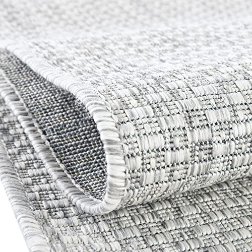 Rugs.com Outdoor Solid Collection Rug – 3' X 5' Light Gray Flatweave Rug Perfect For Entryways, Kitchens, Breakfast Nooks, Accent Pieces #TOP7