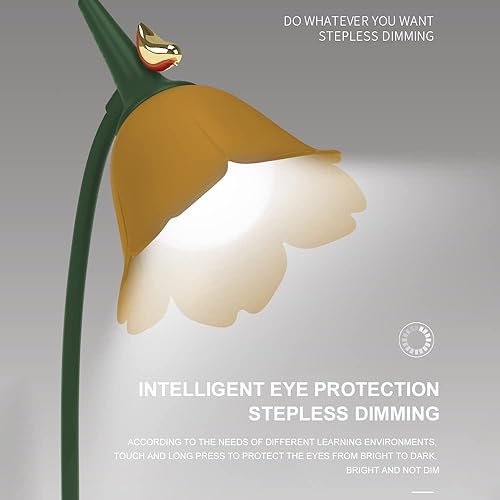 Miniatura 4 de MAGICKK Lámpara LED de escritorio con clip, lámpara de mesa inalámbrica, cuello de cisne ajustable, batería recargable al tacto, luz nocturna para