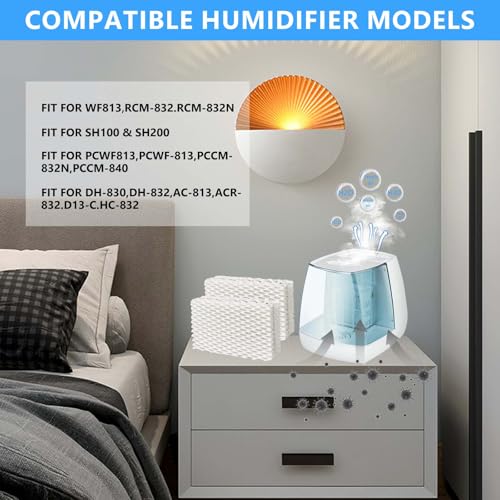 4 Pack Wf813 Eqwf813 Humidifier Filters Compatible with Equate Eqwf813 Eq-2119-Ul, Relion RCM-832 RCM-832N, ProCare PCCM-832N Cool Mist Humidifier Replacement Filter by GZJoSum - Image 5