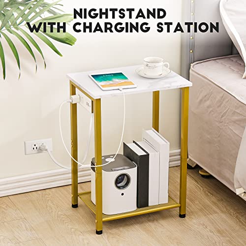 Amhancible End Table Living Room Set Of 2, Side Table With Charging Station, Couch Tables With Usb Ports & Outlets For Bedroom, Living Room Het032Gmb #TOP3
